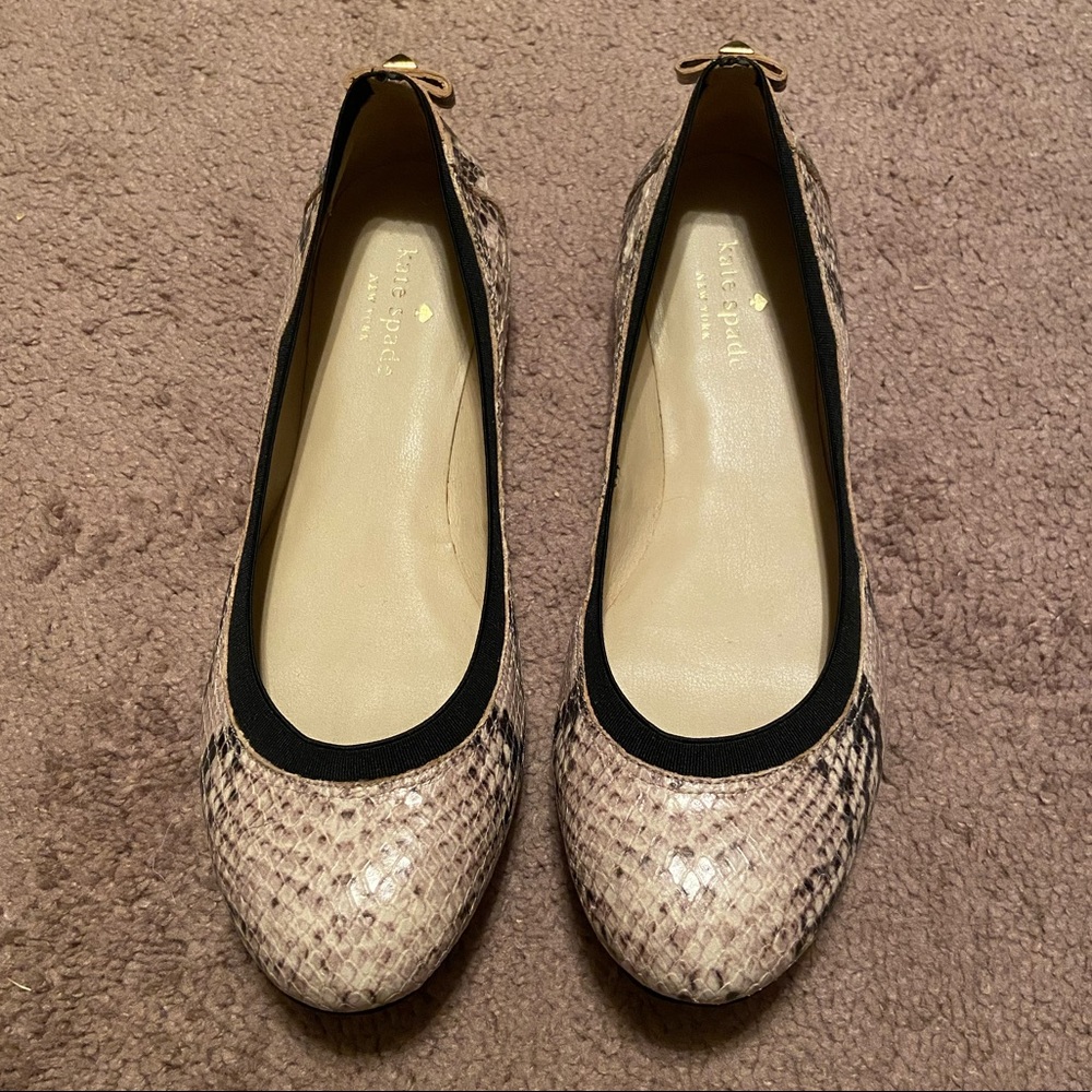 EUC Kate Spade Snakeskin Print Flats Size 7.5